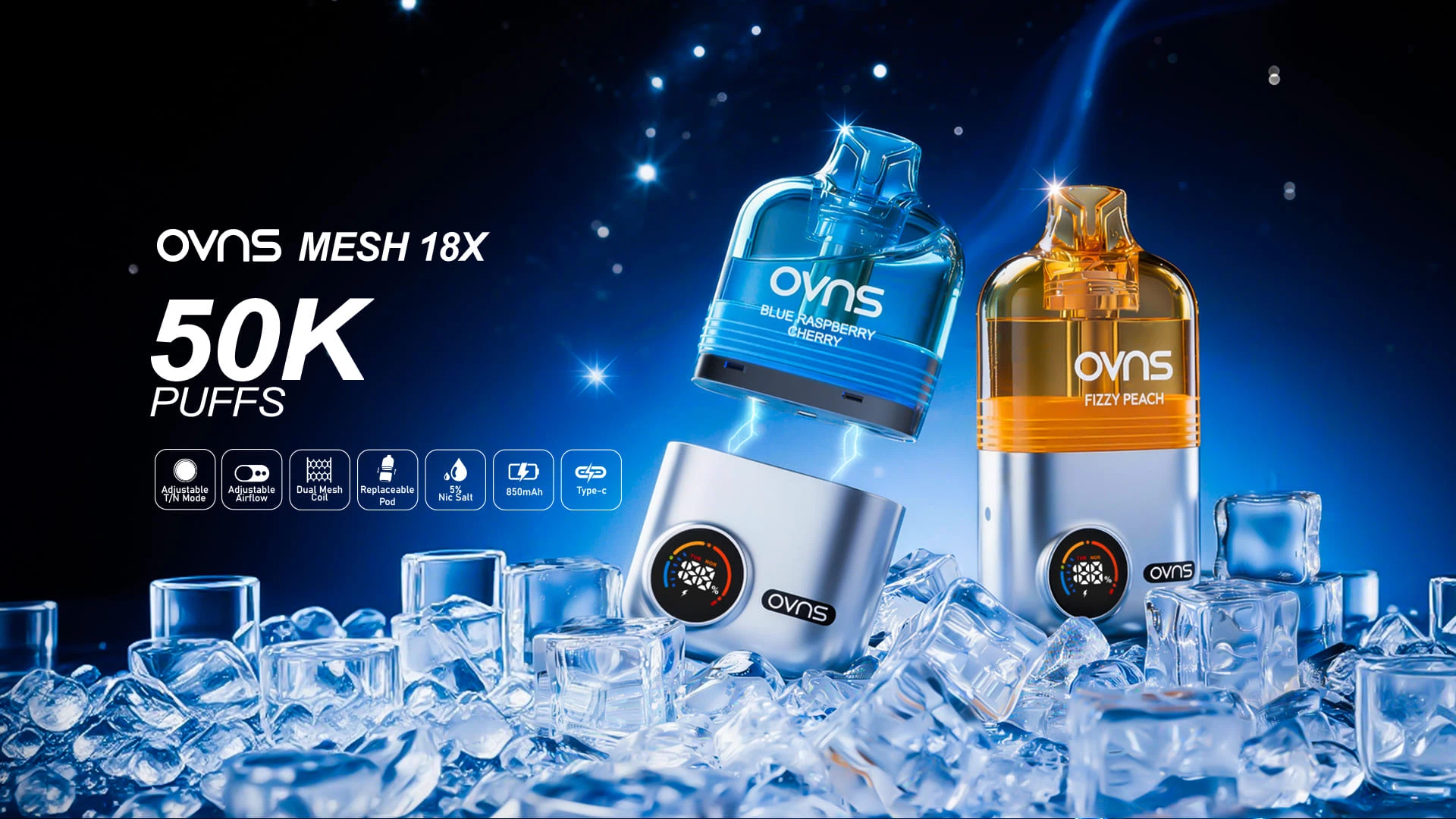 OVNS Mesh18 X POD 50.000 Inhalaciones Vape Desechable